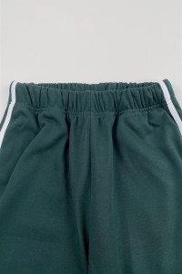 製造綠色運動長褲  設計白色間條運動褲  運動褲專門店 U395 後面照
